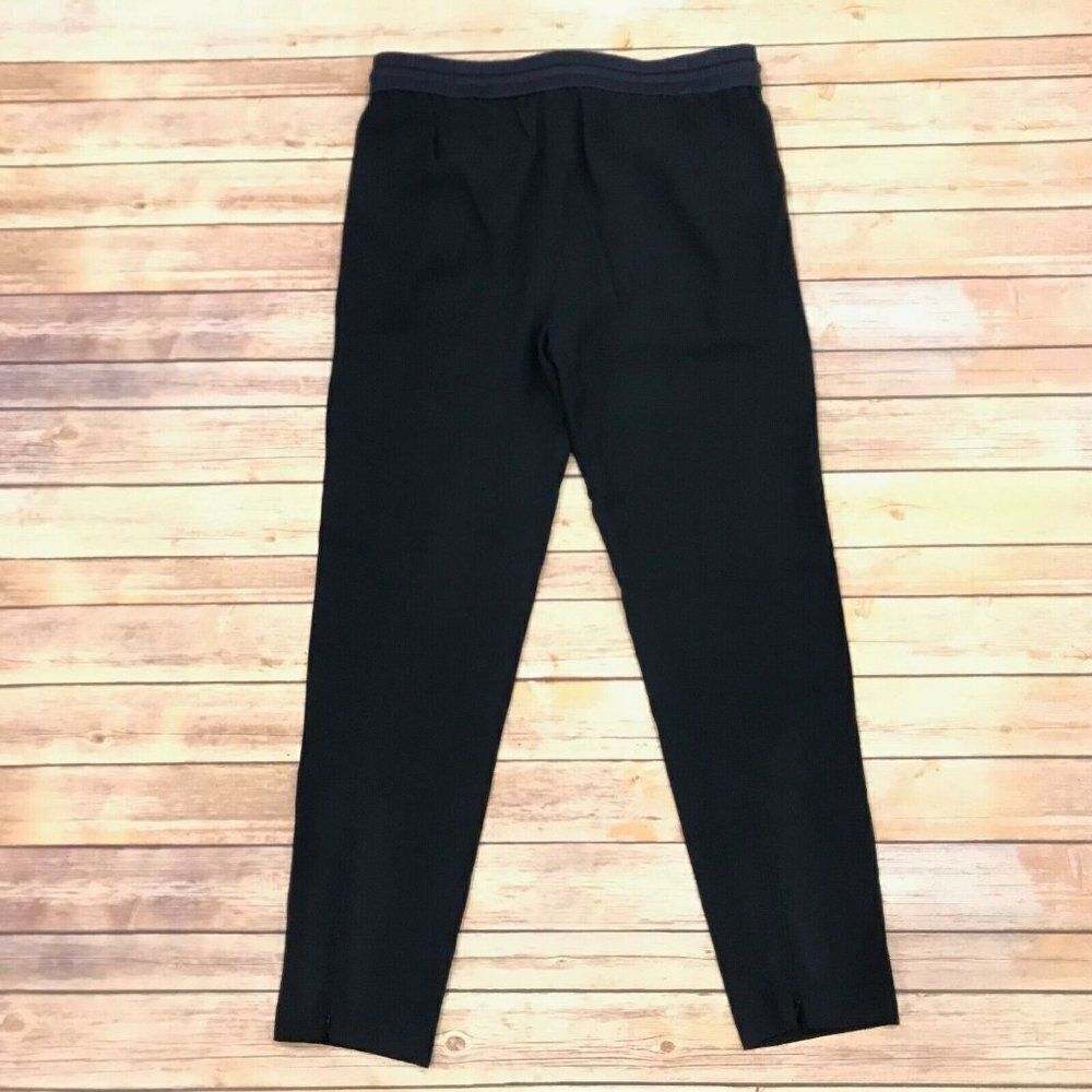 Theory Navy Blue Drawstring Waist Crepe Tapered Pull On Pants - Picture 4 of 9